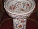 08 Cuvette wc porcelaine fleurie anglaise 1900 polychrome